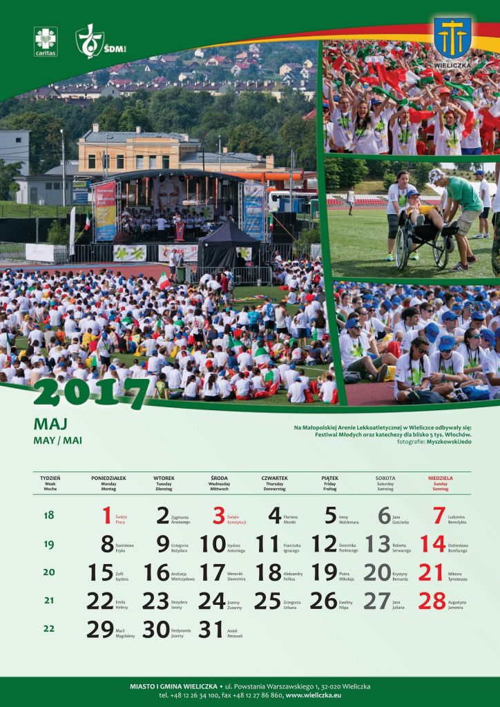Kalendarz ŚDM na rok 2017